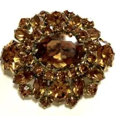 ヴィンテージ ブローチ ／ラインストーン／送料込み