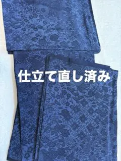 未着用・美品 裄67 絽 江戸小紋 鮫 雪輪 夏物 ネイビー 濃紺 夏物 
