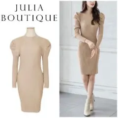 JULIA BOUTIQUE♡ ミディアム丈パワショルリブニットワンピースのサムネイル