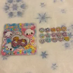 カミオジャパン　おはじきシールフレークキラうさツインズ