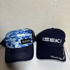 Kubota迷彩キャップとISEKIキャップのセット
