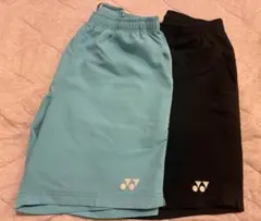YONEX バドミントン ハーフパンツ M ブラック・ライトブルーの2点