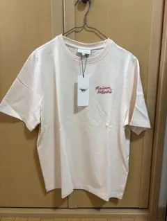新品 24SS メゾンキツネ ハンドライティング Tシャツ ロゴ刺繍 ピンクのサムネイル