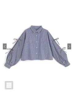 GRL ストライプ柄リボンスリーブシャツ[nk50]