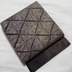 m498 さが美　花菱　刺繍　正絹　袋帯
