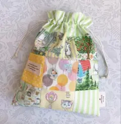 ハンドメイド パッチワーク 巾着袋 ユキエモン コットンシーチング ②