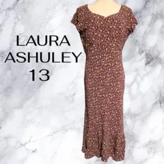LAURA ASHULEY 小花柄 ロング ワンピース ノースリーブ 総柄
