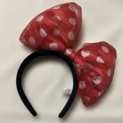 ディズニーリゾート　ミニーマウス カチューシャ　デカリボン　水玉