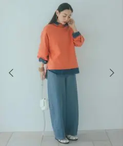 studio CLIP バギーバレルデニムパンツ ストライプ柄のサムネイル