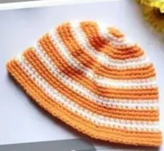 ボーダー　9 クラッシャーハット　バケットハット　クロシェハット　ニット帽