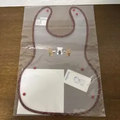 《未開封》《折り目あり》ファミリア／食事エプロン（赤系ファミリアチェック）