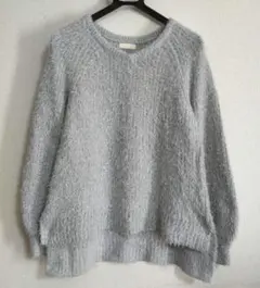 アースミュージックアンドエコロジー　シャギーVネックニットプルオーバー　F