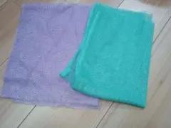 オーガンジー生地 ラメ入り 紫と緑 2色セット