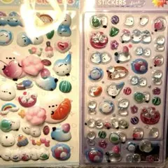 肉球シール　硬い3Dシール　シマエナガセット