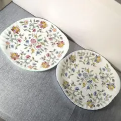 MINTON 27cm 2枚組 オーバル 洋皿　　　ハドンホール 花柄 ミントンのサムネイル