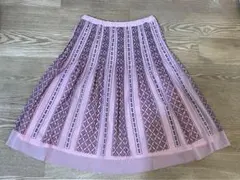 HIROKO BIS フレアスカート ピンク 総柄 サイズ9のサムネイル