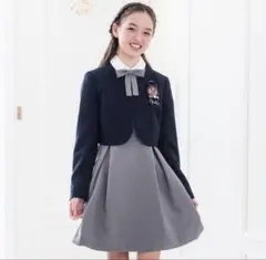 キャサリンコテージ　フォーマルドレス ネイビー グレー 150㎝　卒業式