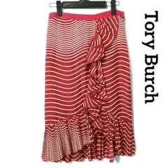 未使用品☆Tory Burch マーメイドスカート フリル 膝丈 シルク100%のサムネイル