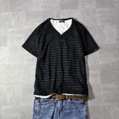 Layered Sheer Henry Neck Tee y2k archiveのサムネイル