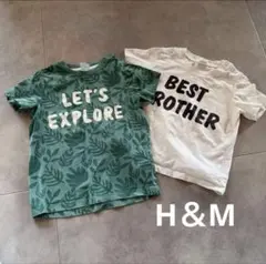 H&M Tシャツ　グリーン　ホワイト　2枚セットのサムネイル