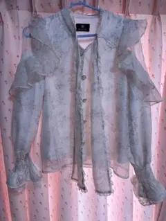 ROJITA ボウタイリボンラッフルブラウス アイボリー