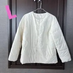 【CINEMA CLUB】 キルティングジャケット L アイボリー