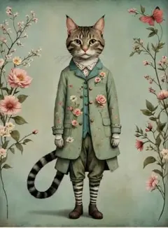 クロスステッチキット14CT スーツ猫