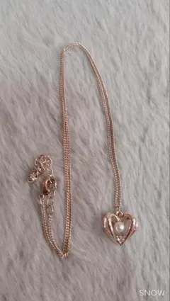 WEGOローズゴールド ハート型ペンダント ネックレス