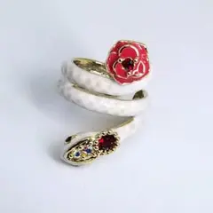 ANNA SUI アナスイ　ヘビ 蛇 リング 新品】アナスイ 白蛇 （スネーク）リング /蛇 ヘビ - メルカリ