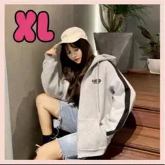 XL オーバーサイズ パーカー 裏起毛 カジュアル ガーリー 制服コーデ 韓国
