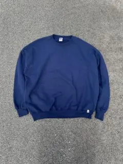 90s USA製 Russell 前Vスウェットラッセル　ネイビー　XXL