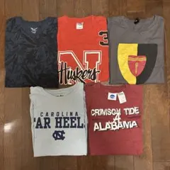 アメカジ　Tシャツ USA古着　Mサイズくらい　まとめ売り　5枚セット　プリント