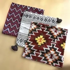 秋冬用クッションカバー　45×45　3点セット　オルテナ柄　キリム