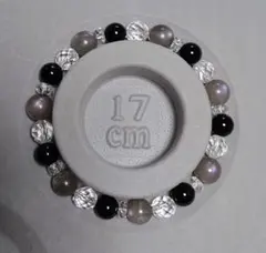 天然石 ブレスレット ☆ ラブラドライト、オニキス、水晶 17cm