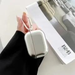 AirPods Pro1,2　マットシルバー AirPodsケース シンプル