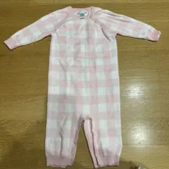 Ralph Lauren ピンク・ホワイトチェックロンパース 9M