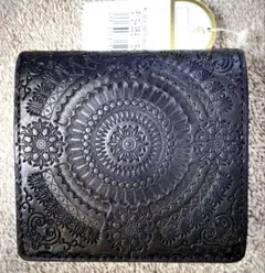 新品未使用高級レザーpaccapaccaパッカパッカ財布本革馬革/牛革柄ブラック