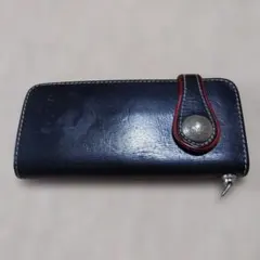 DEGNER　デグナー　黒色レザー　長財布　内側レッドのサムネイル