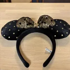 ディズニー ミッキー耳カチューシャ 黒と金