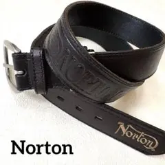 vintage Norton レザーベルト　型押し　刺繍　バイカー　アメカジ