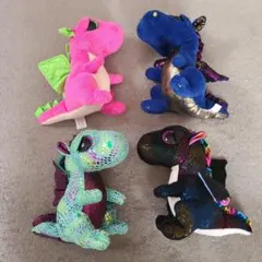カラフルドラゴンぬいぐるみ4体セット
