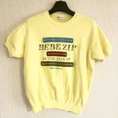 BeBe イエロースウェット半袖Tシャツ クルーネック 黄色チビTシャツ キッズのサムネイル