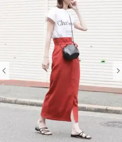 【SENSE OF PLACE】リネンライクハイウエストラップスカート