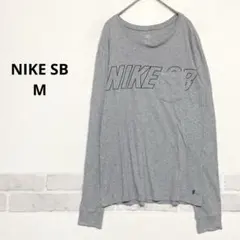 NIKE SB ロゴプリント 胸ポケット 長袖Tシャツ M グレー L075のサムネイル