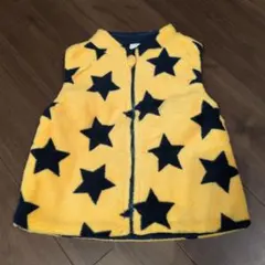キッズ フリースベスト 星柄 イエロー110