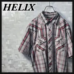 HELIX 半袖 シャツ メンズ XXL 2XL 大きめ チェック US古着