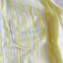 プチバトー　オーガニックコットン　ストライプサロペット ロンパース 6m  70