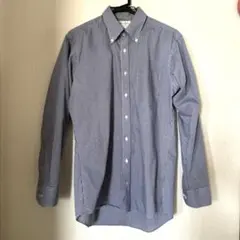 メンズ　ワイシャツ　ギンガムチェック　紺　ORIHICA