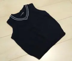 90cm  コムサイズム  ベスト ネイビー 紺