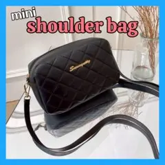 ショルダーバッグ ポーチ 小さめ 軽量 旅行 ミニ キルティング 黒